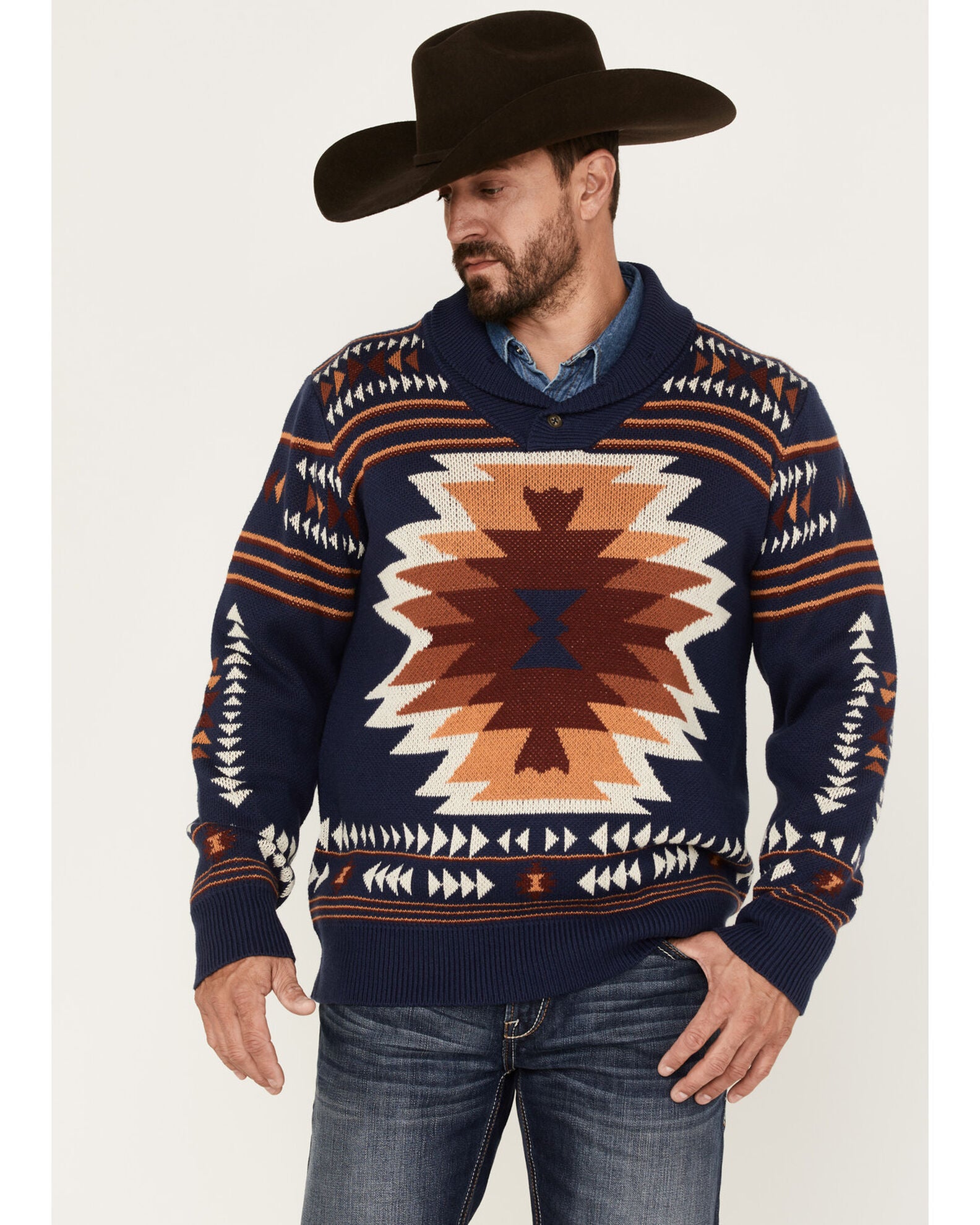Product Name Cinch Men's Southwestern Pullover Knit Sweater