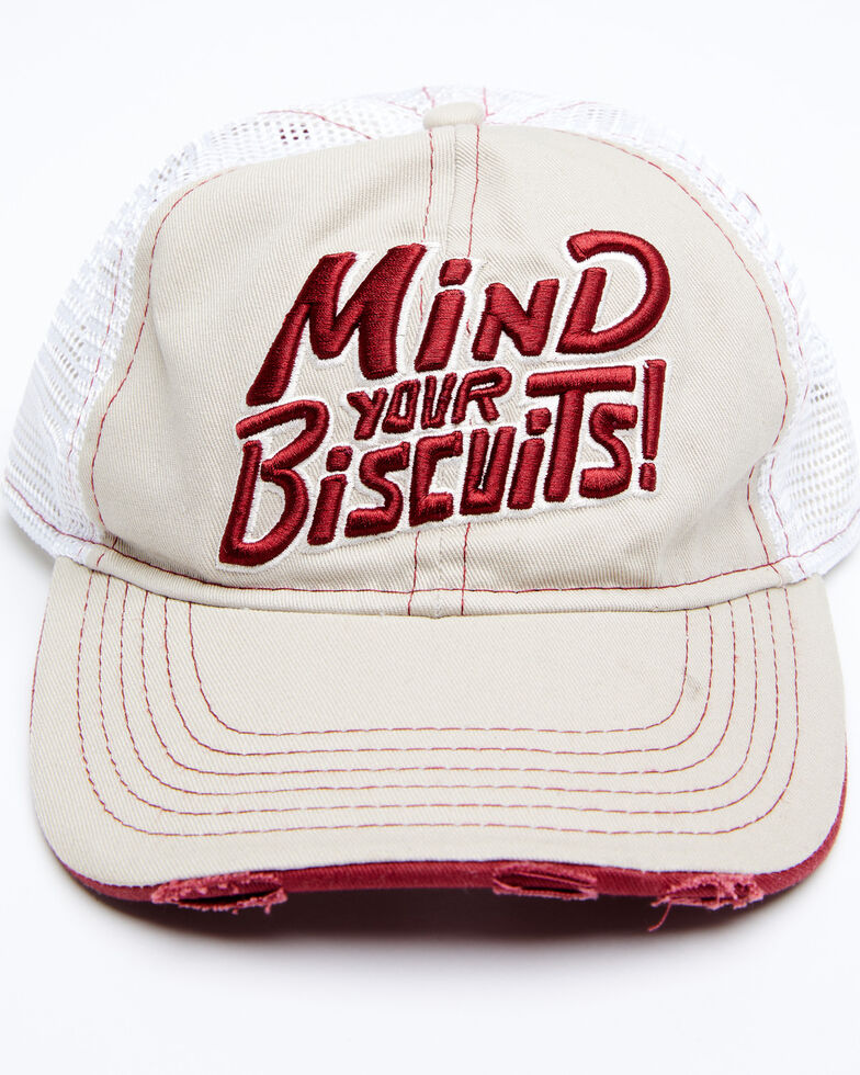 Idyllwind Women's Mind Your Biscuits Mesh-Back Ball Cap, Tan, hi-res
