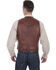 Image #2 - Scully Men's Classic Western Leather Vest, Brown, hi-res