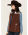 Image #2 - Cowgirl Hardware Women's Cow Print Yoke Softshell Vest , Brown, hi-res