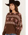 Ariat Women's Lawless Star Southwestern Pullover Sweater, Brown, hi-res