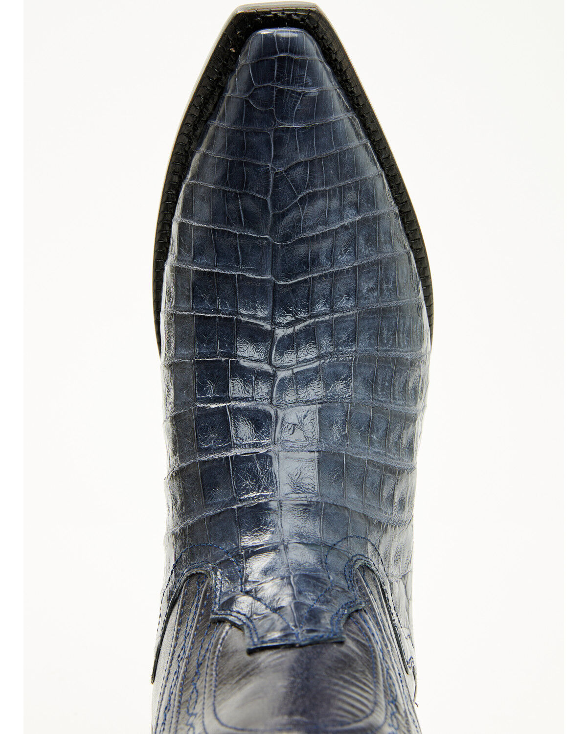 Image #6 - El Dorado Women's Holly Exotic Caiman Tall Western Boots - Snip Toe, Blue, hi-res
