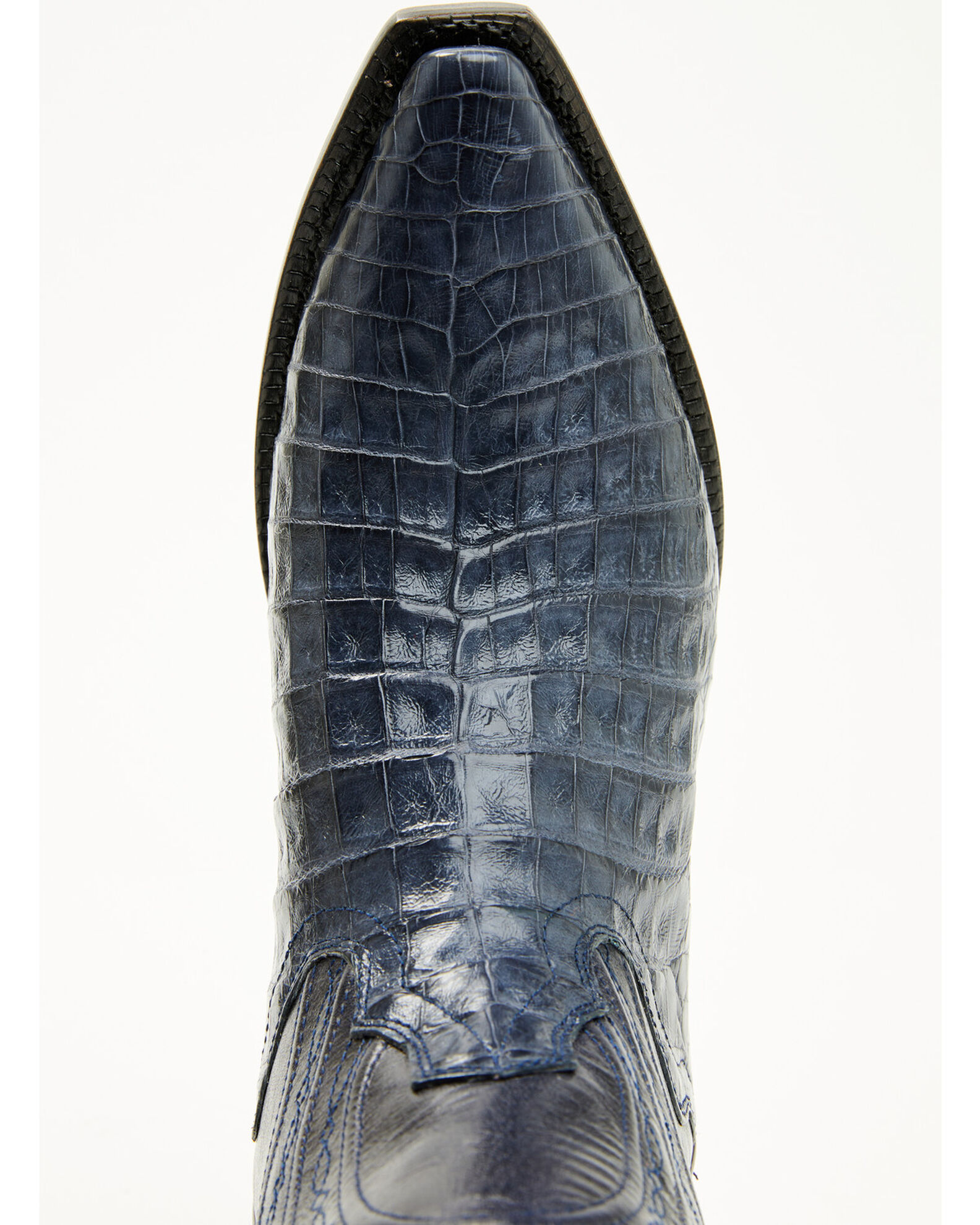 Image #6 - El Dorado Women's Holly Exotic Caiman Tall Western Boots - Snip Toe, Blue, hi-res