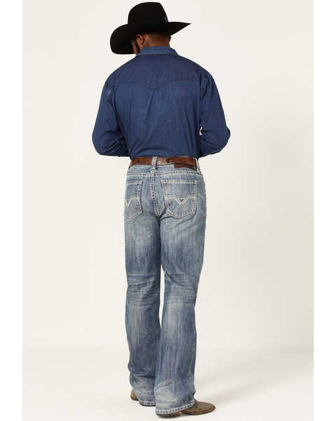 Image #1 - Rock & Roll Denim Men's Double Barrel Medium Wash Relaxed Bootcut Jeans , Medium Wash, hi-res