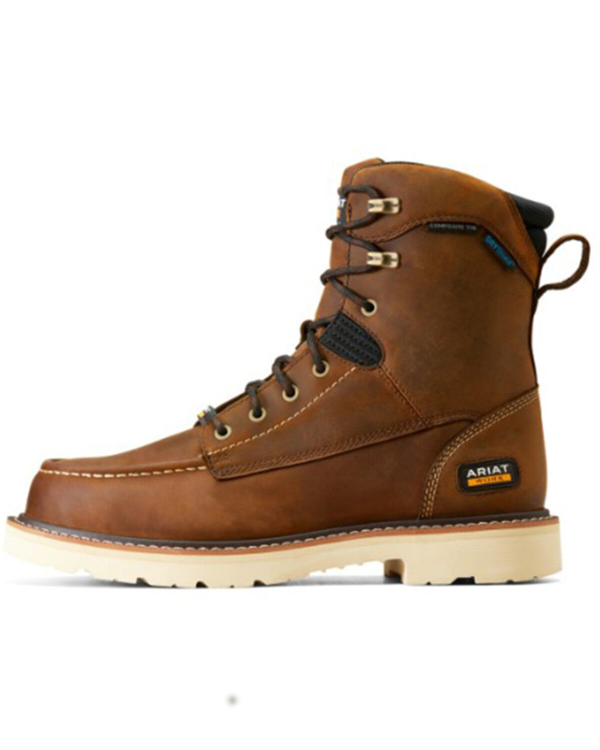 Image #2 - Ariat Men's 8" Rebar Lift Distressed Work Boots - Composite Toe, Brown, hi-res