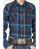 Image #3 - Ariat Boys' Harland Plaid Print Long Sleeve Snap Western Shirt, Blue, hi-res
