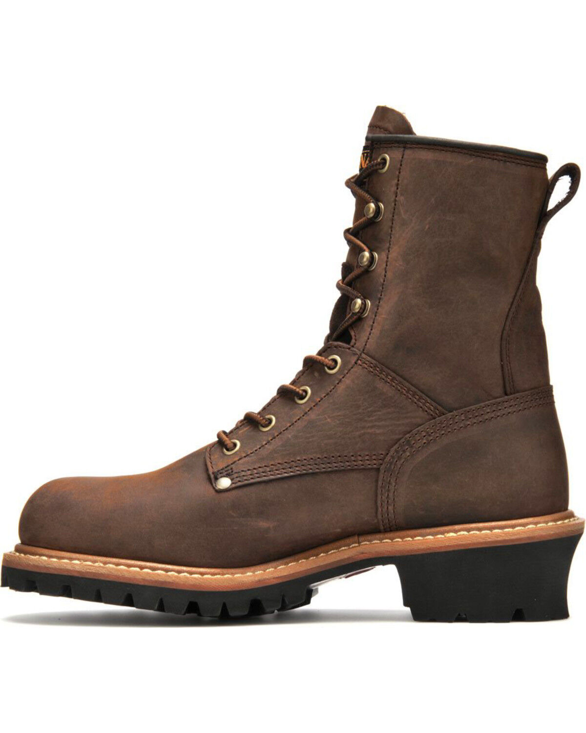 Image #3 - Carolina Men's 8" Waterproof Logger Boots - Soft Toe, Brown, hi-res