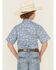 Image #4 - Rock & Roll Boys' Paisley Print Short Sleeve Pearl Snap Stretch Western Shirt, Blue, hi-res