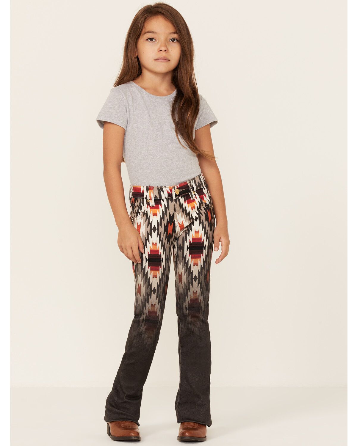 Image #2 - Ranch Dress'n Girls' High Rise Ember Stretch Flare Jeans, Grey, hi-res