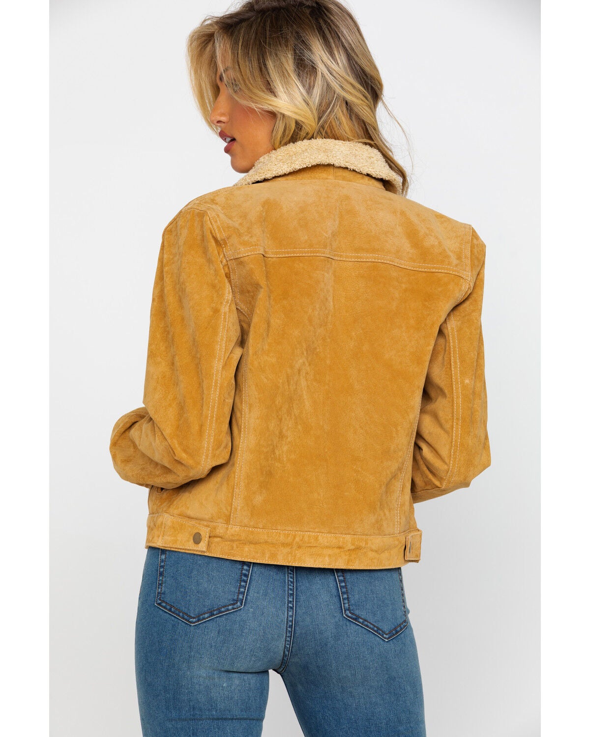 faux shearling jean jacket