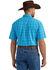 Image #3 - George Strait by Wrangler Men's Plaid Print Short Sleeve Button-Down Stretch Western Shirt, Bright Blue, hi-res