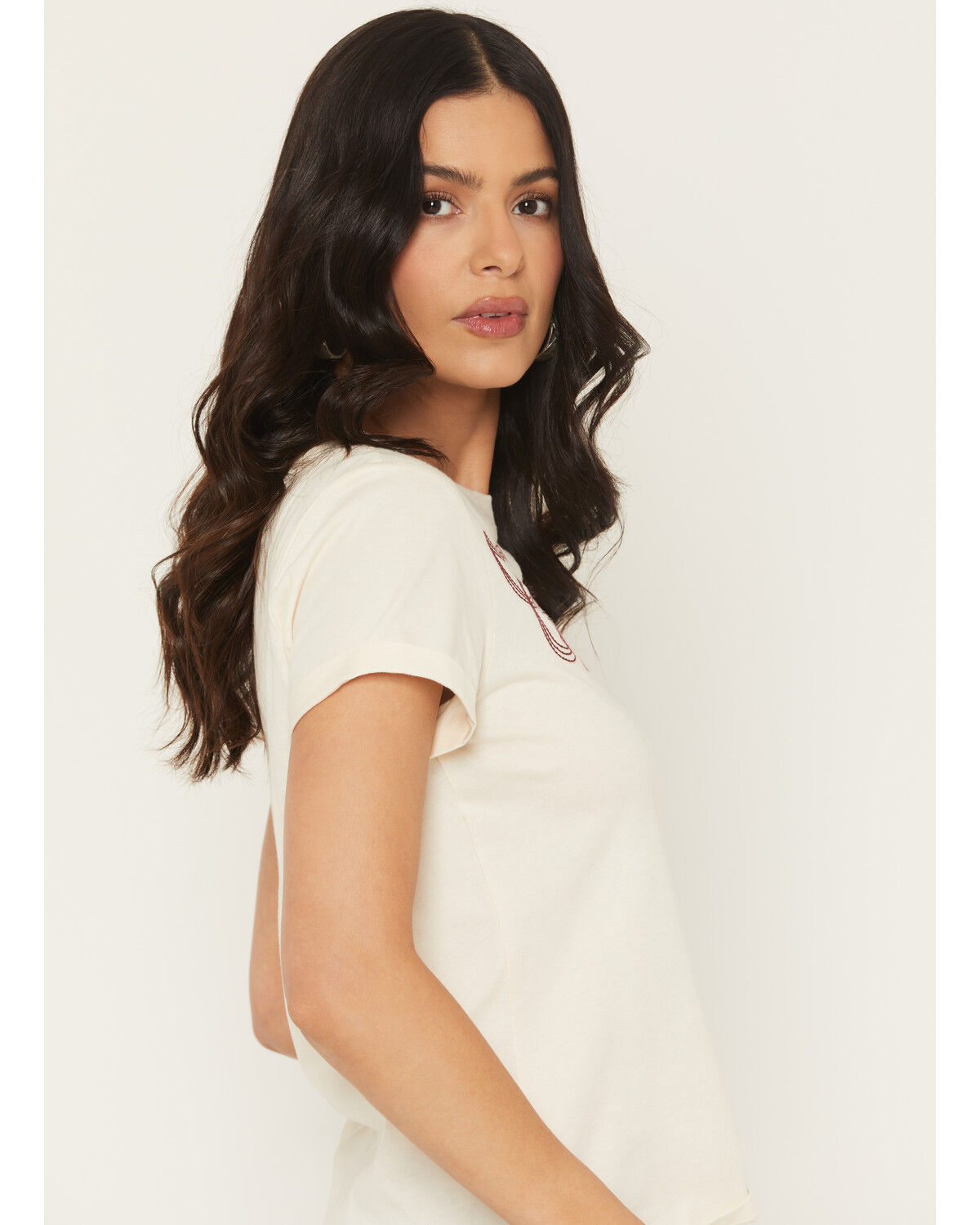 Image #2 - Idyllwind Women's Warren Boot Stitch Short Sleeve Tee, Cream, hi-res