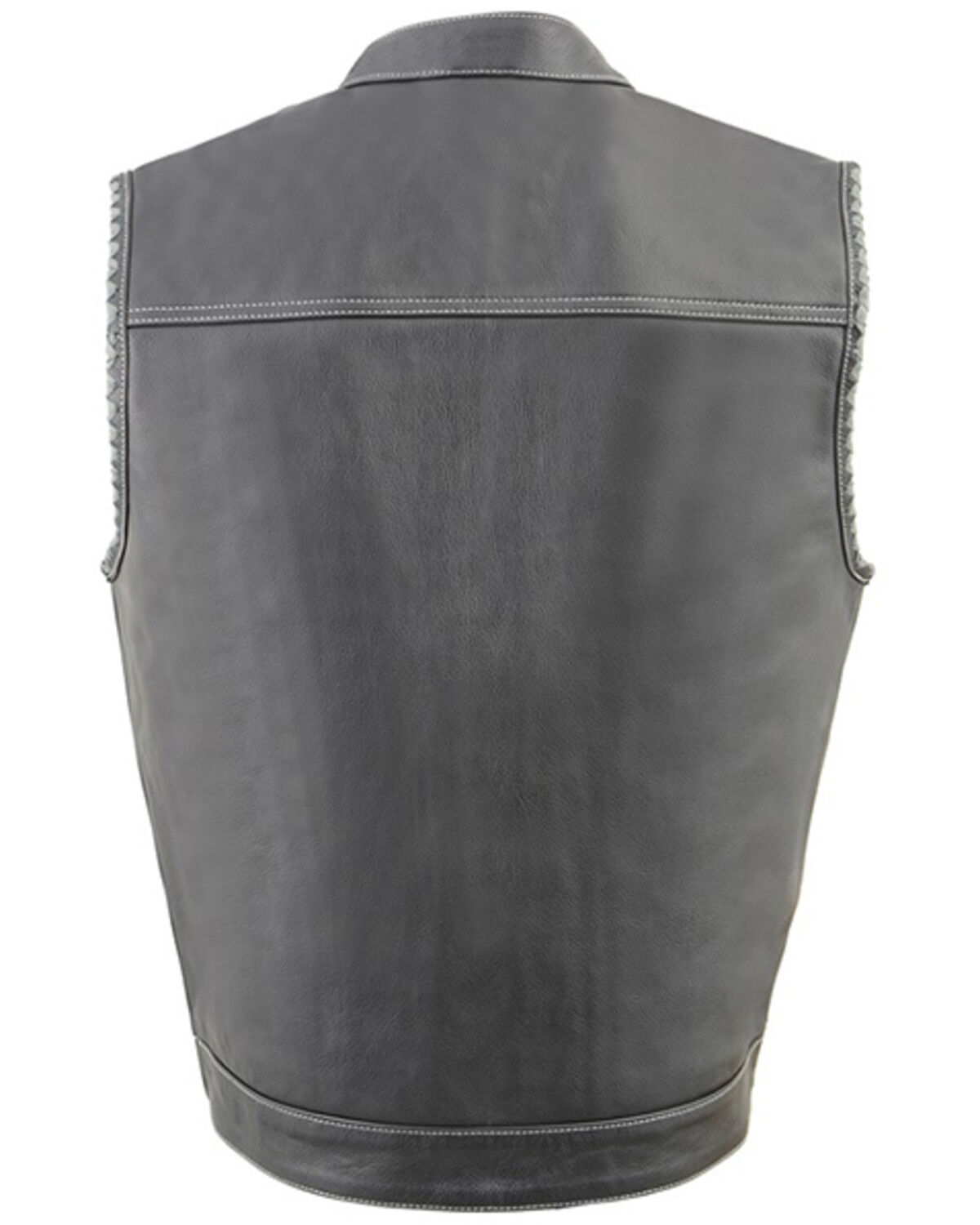 Image #2 - Milwaukee Leather Men's Old Glory Laced Arm Hole Concealed Carry Leather Vest - 5X, Black, hi-res