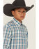 Image #2 - Cinch Boys' Plaid Print Long Sleeve Button-Down Western Shirt, Blue, hi-res
