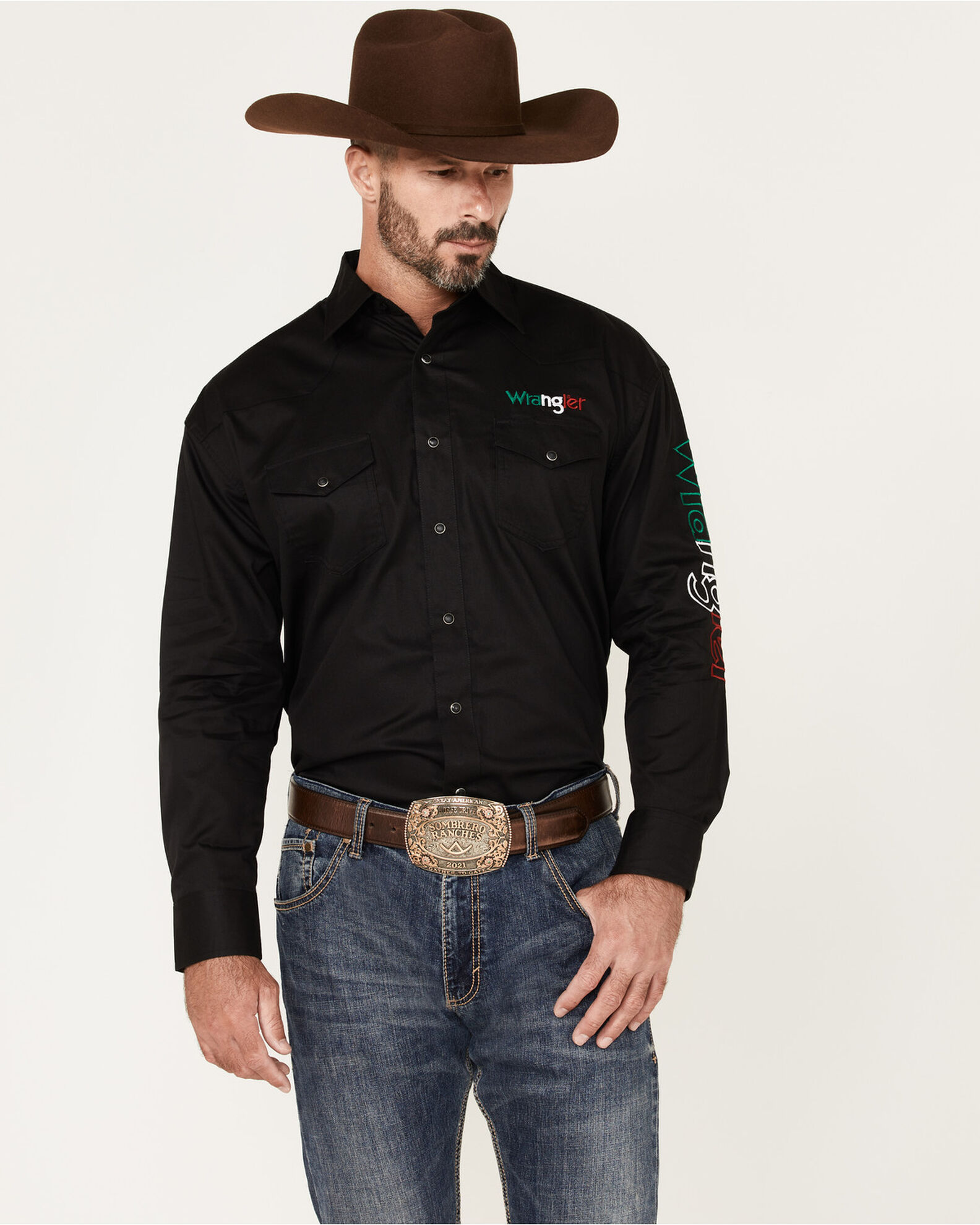 Wrangler Men s Mexico Logo Snap Western Shirt Sheplers