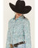 Image #2 - Rough Stock by Panhandle Women's Paisley Print Long Sleeve Pearl Snap Stretch Western Shirt, Turquoise, hi-res