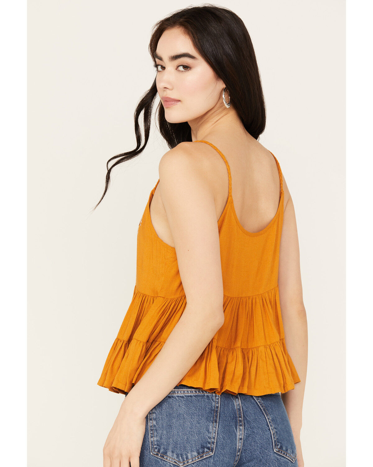 Image #4 - Patrons of Peace Women's Embroidered Bonita Tank Top, Mustard, hi-res