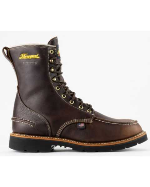 Thorogood Men's Pitstop Boots - Moc Toe, Brown, hi-res