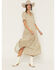 Image #1 - Sendero Provisions Women's La Dahlia Floral Print Short Sleeve Midi Dress, Cream, hi-res