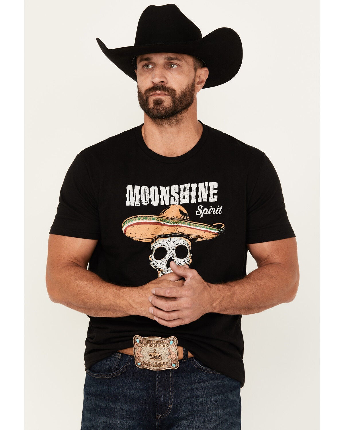 Image #1 - Moonshine Spirit&reg; Men's Skull Stars Short Sleeve Graphic T-Shirt, Black, hi-res