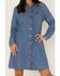 Wrangler Women's Denim Long Sleeve Western Dress, Blue, hi-res