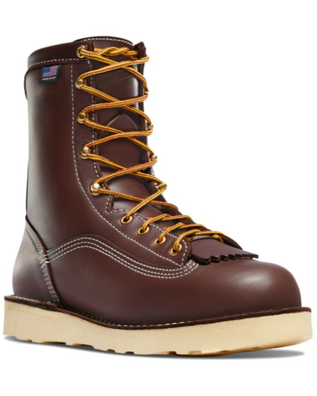 Image #1 - Danner Men's 8" Power Foreman Lace-Up Work Boots - Round Toe, Dark Brown, hi-res