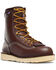 Image #1 - Danner Men's 8" Power Foreman Lace-Up Work Boots - Round Toe, Dark Brown, hi-res
