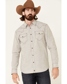 Moonshine Spirt Men's Flatlander Solid Long Sleeve Snap Western Shirt , Brown, hi-res