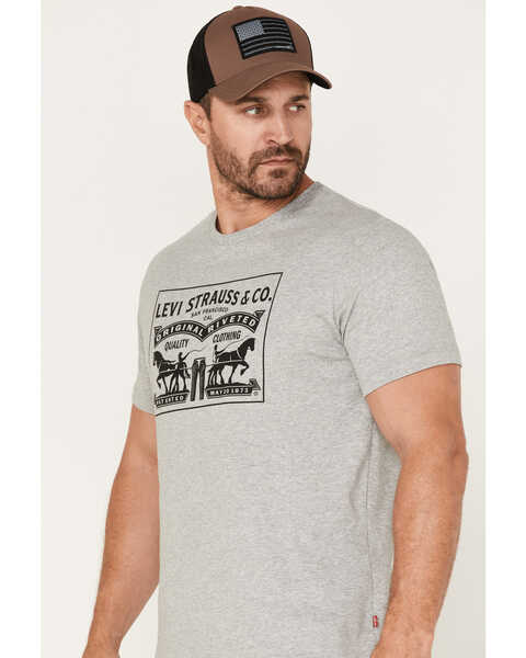 Levi's Men's 2-Horse Logo Graphic T-Shirt, Heather Grey, hi-res