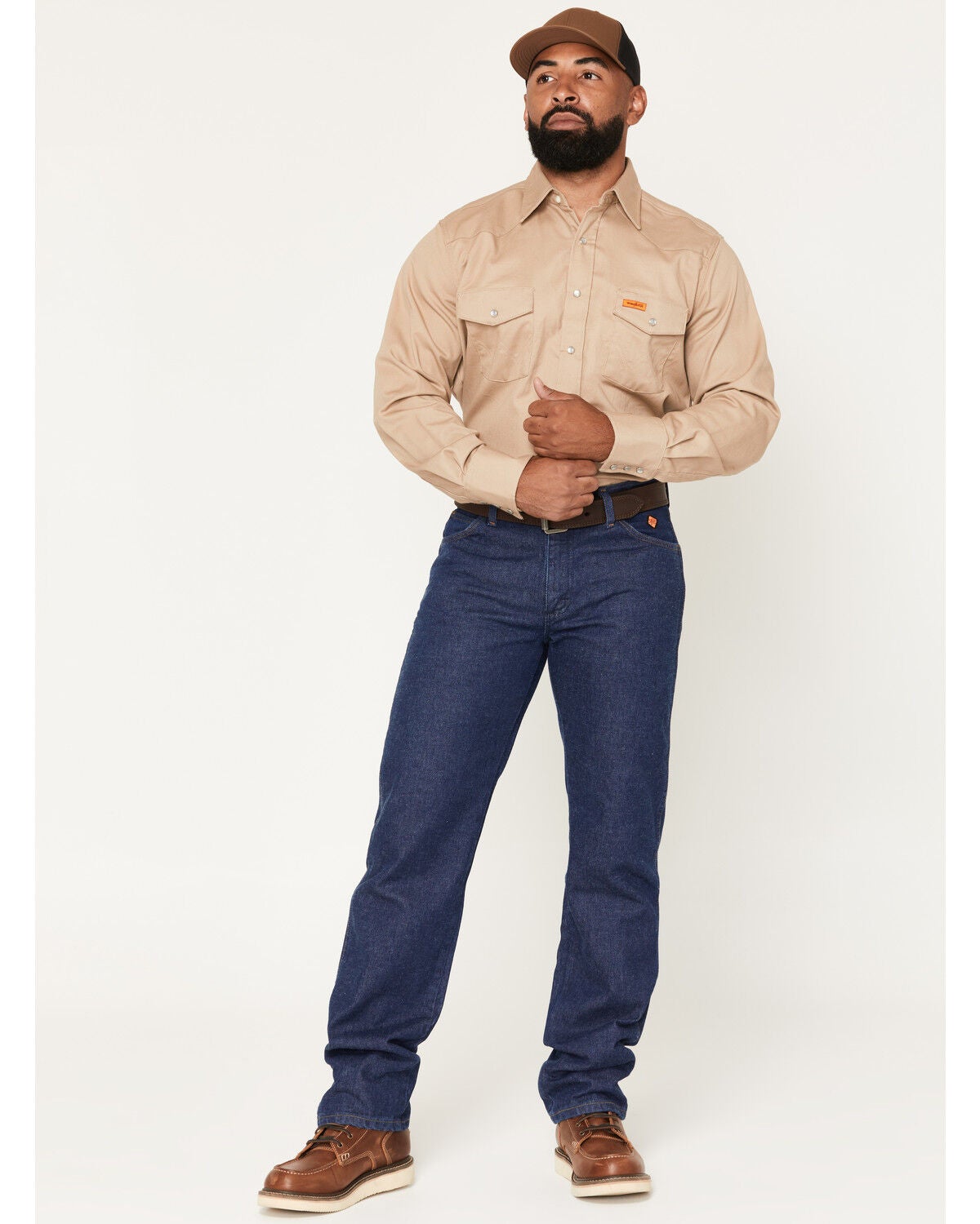 Wrangler Men's FR FR 47 Lightweight Regular Work Jeans, Denim, hi-res