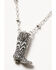 Image #2 - Lainey Wilson Women's Crystal Pav&eacute; Boot Pendant Necklace, Silver, hi-res