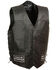 Image #1 - Milwaukee Leather Men's Side Lace Eagle & Flag Patch Vest - 4X, Black, hi-res