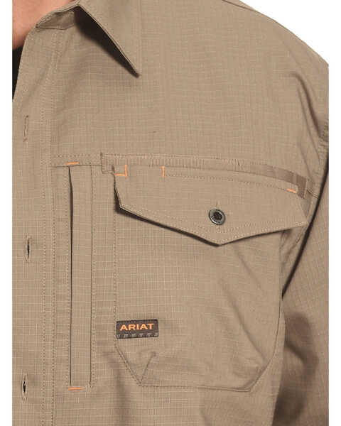 Image #2 - Ariat Men's Long Sleeve Work Shirt , Brown, hi-res