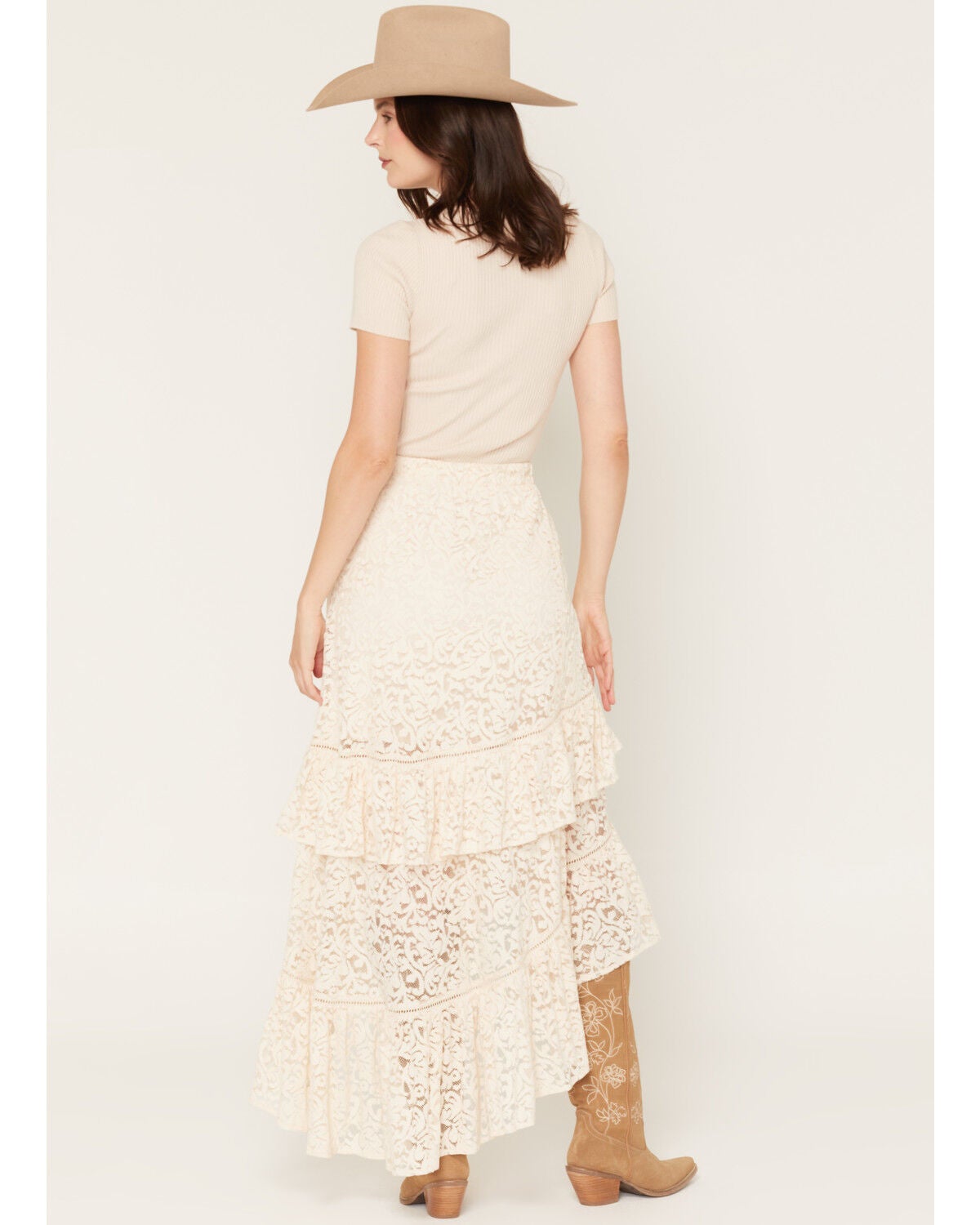 Image #3 - Shyanne Women's Mae High-Low Lace Midi Skirt, Natural, hi-res