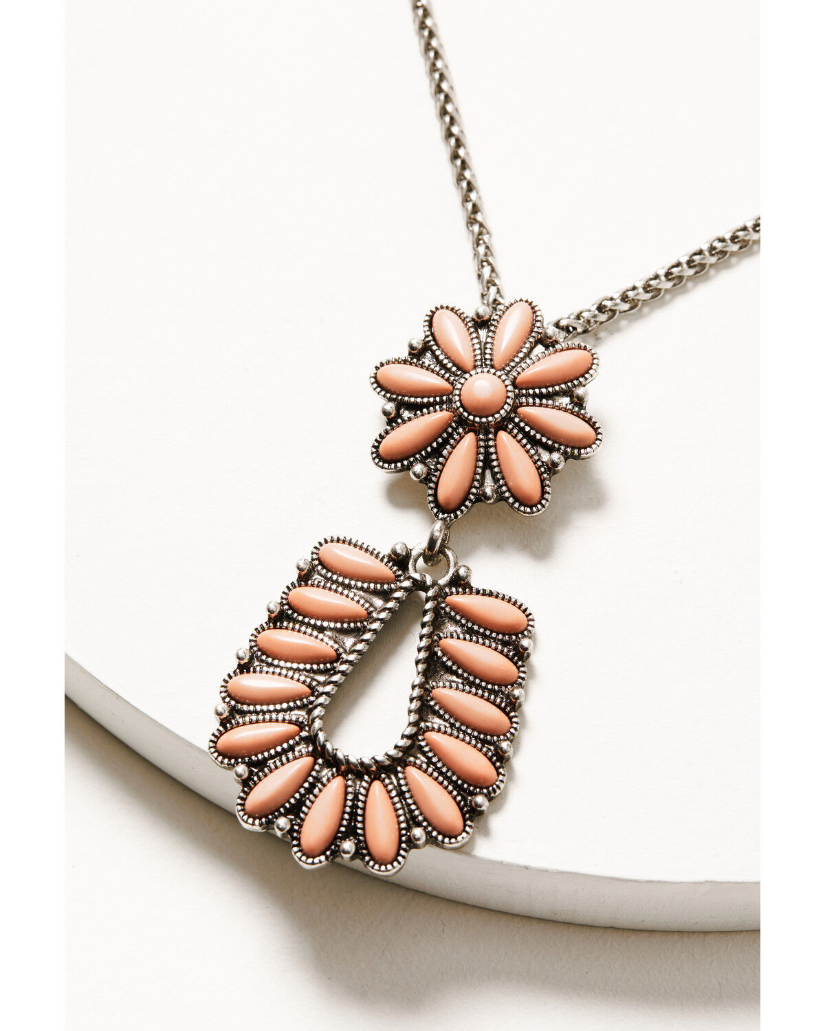 Image #2 - Shyanne Women's Pink Pendant Necklace, Silver, hi-res