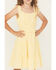 Image #3 - Ash & Violet Girls' Solid Ruffle Sleeve Dress, Yellow, hi-res