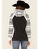 Hooey Women's Southwestern Contrast Hoodie , Charcoal, hi-res