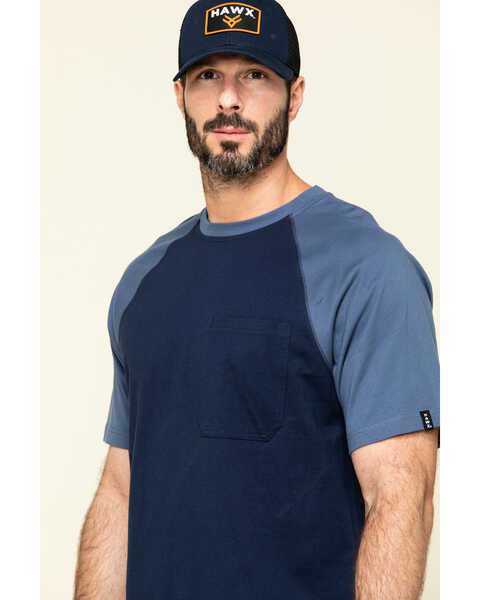 Image #4 - Hawx Men's Navy Midland Short Sleeve Baseball Work T-Shirt , Navy, hi-res