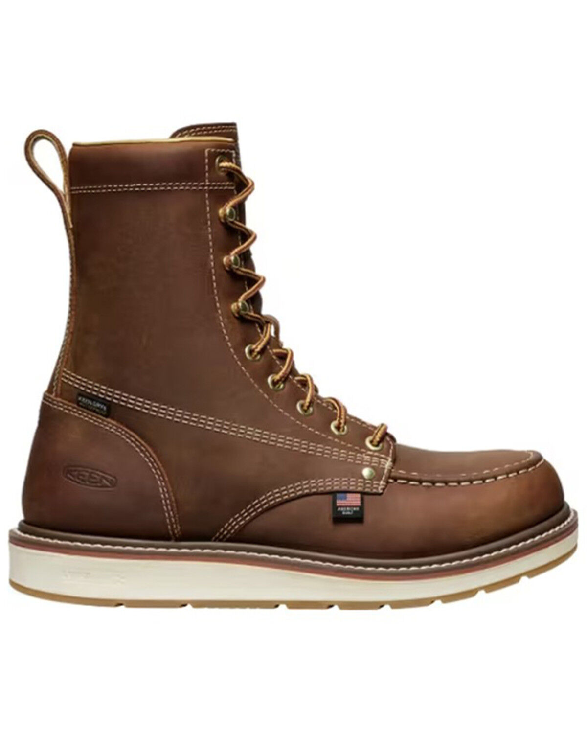 Image #2 - Keen Men's 8" Liberty Waterproof Moc Work Boots - Composite Toe, Brown, hi-res