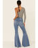 Free People Women's Love Letters Float On Flare Jeans, Blue, hi-res
