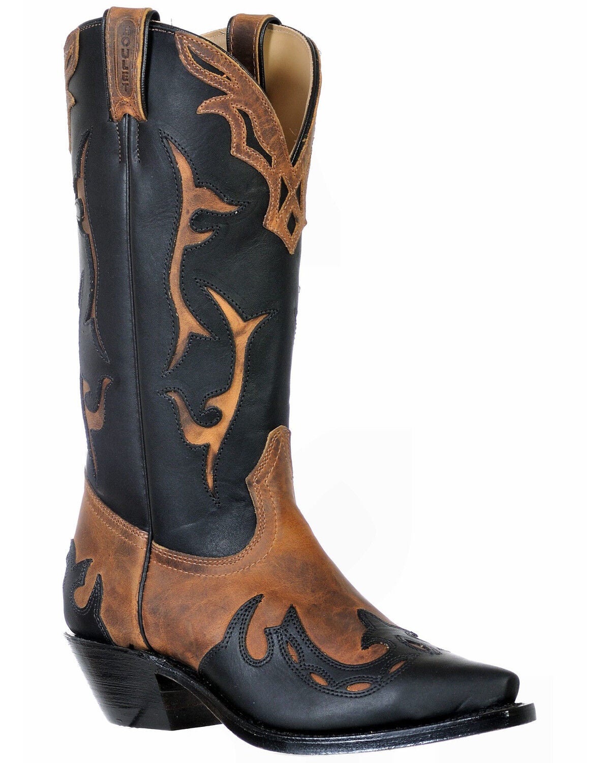 Boulet Women's Snip Toe Western Boots, Black, hi-res