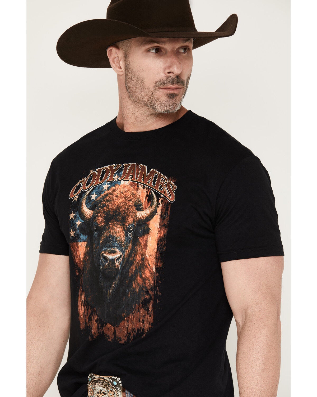 Image #2 - Cody James Men's Americana Bull Short Sleeve Graphic T-Shirt, Black, hi-res
