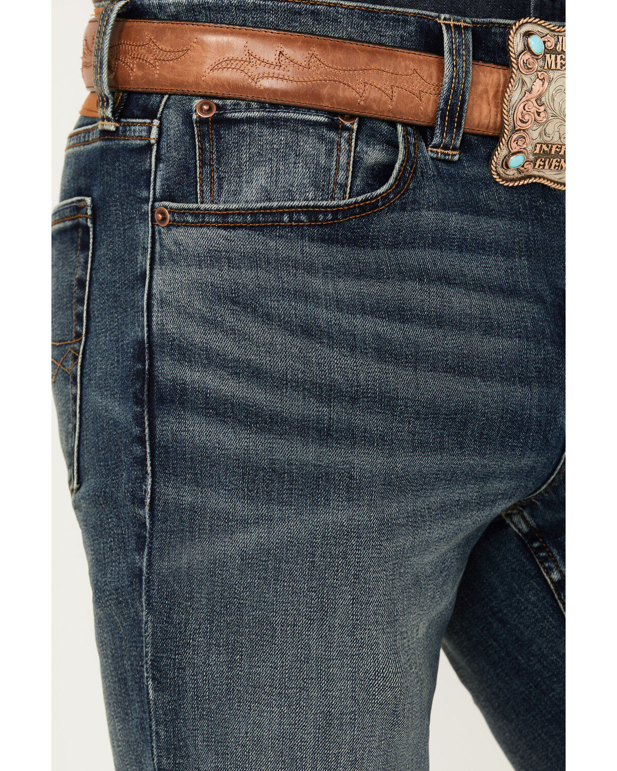 Image #2 - Blue Ranchwear Men's Bronson Slim Straight Stretch Denim Jeans, Medium Wash, hi-res