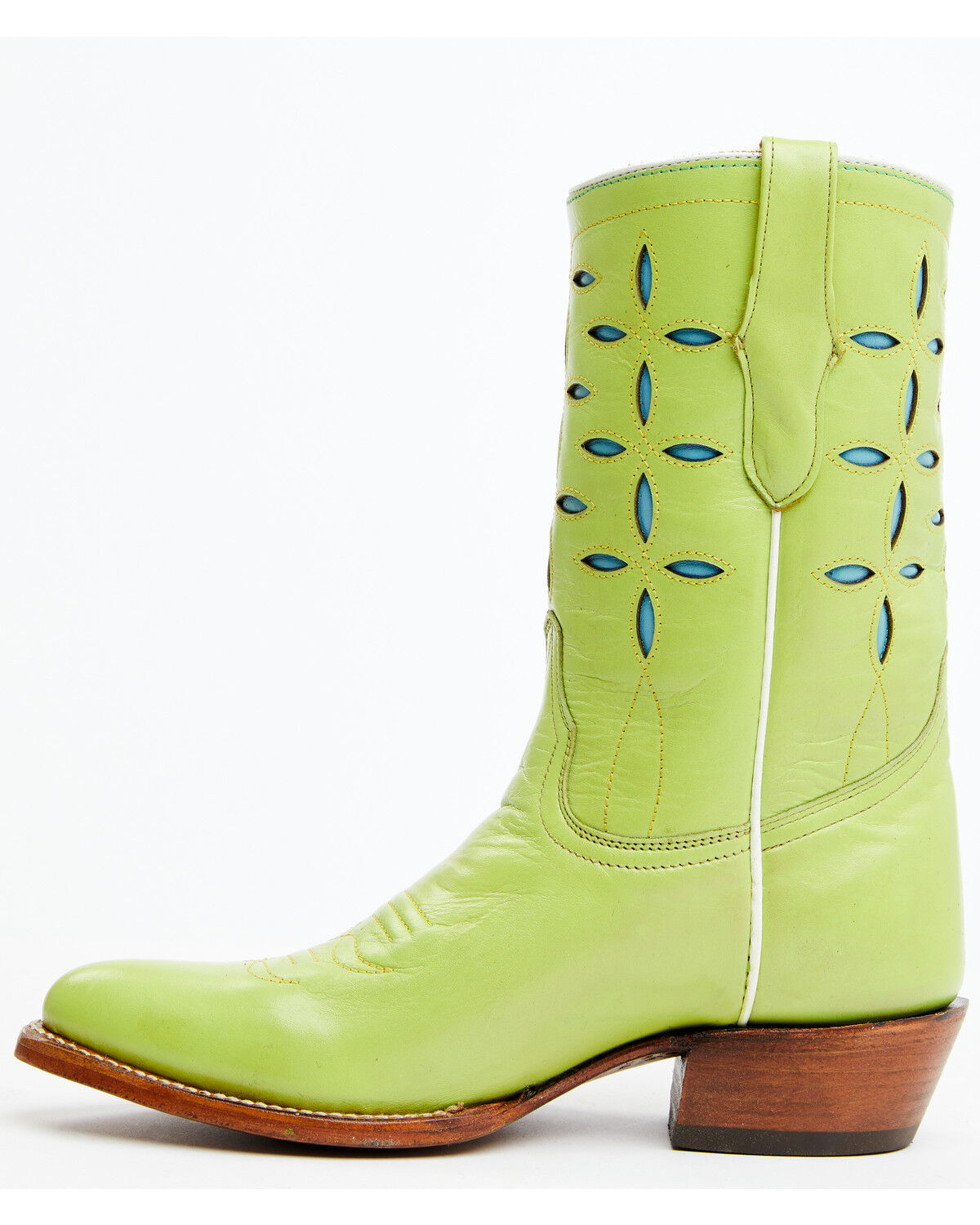 Image #3 - Planet Cowboy Women's Pee-Wee Ah Limon Leather Western Boot - Snip Toe, Green, hi-res
