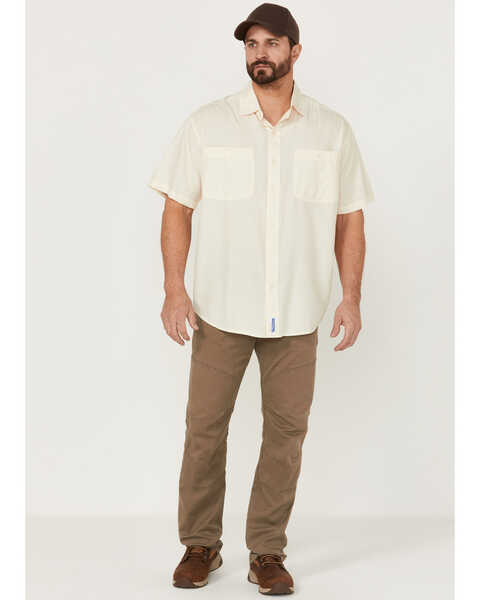 Image #2 - Resistol Men's Solid Short Sleeve Button-Down Western Shirt , Off White, hi-res