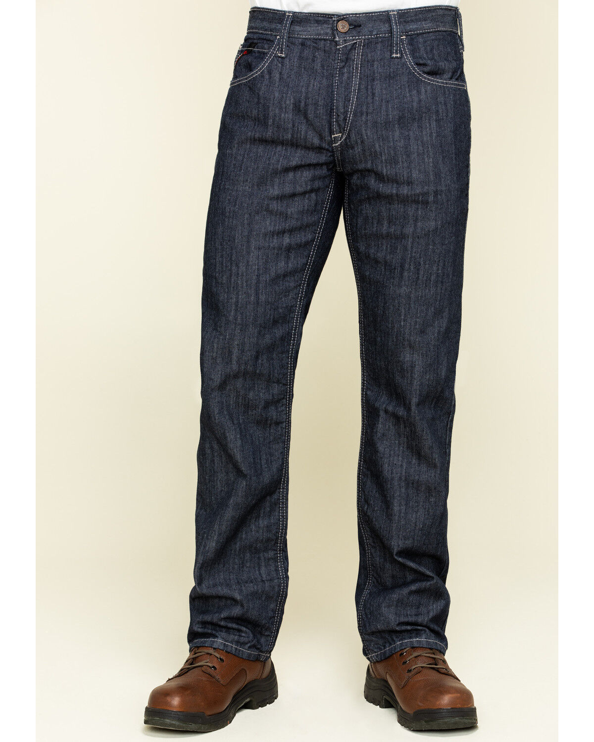 Image #2 - Ariat Men's M5 FR Armor Low Stretch Stackable Straight Leg Work Jeans, Blue, hi-res