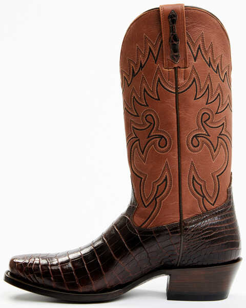 Image #3 - Cody James Men's Exotic Alligator Western Boots - Square Toe, Chocolate, hi-res