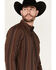 Cody James Men's Preston Striped Print Long Sleeve Button-Down Western Shirt, Brown, hi-res