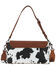 Image #2 - Wrangler Women's Boot Barn Exclusive Daisy Cow Print Flap Shoulder Bag, Brown, hi-res