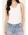 Image #3 - By Together Women's Hello There Ribbed Bodysuit, White, hi-res